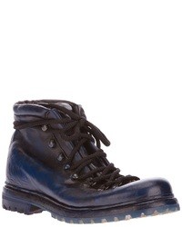 Мужские темно-синие кожаные ботинки от Premiata
