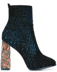 Женские темно-синие кожаные ботинки от Sophia Webster