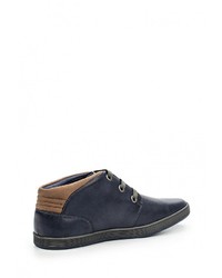 Мужские темно-синие кожаные ботинки от Tesoro