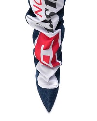 Темно-синие кожаные ботфорты от Diesel Red Tag