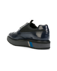 Темно-синие кожаные броги от Prada