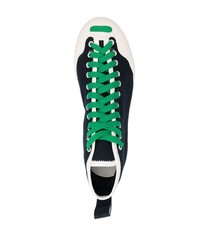 Мужские темно-синие кожаные высокие кеды от Sunnei