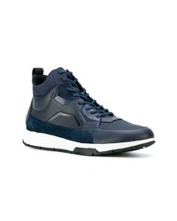 Мужские темно-синие кожаные высокие кеды от Calvin Klein