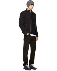 Мужские темно-синие кожаные высокие кеды от Maison Margiela