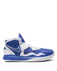 Мужские темно-синие кожаные высокие кеды от Nike
