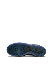 Мужские темно-синие кожаные высокие кеды от Nike