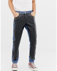 Мужские темно-синие кожаные джинсы от ASOS DESIGN