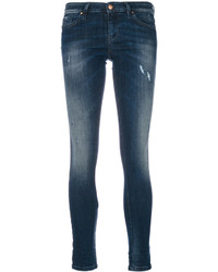 Женские темно-синие кожаные джинсы от Diesel