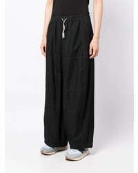 Мужские темно-синие кожаные джинсы от Needles