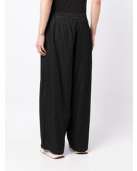 Мужские темно-синие кожаные джинсы от Needles