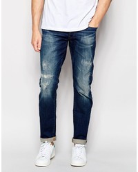 Мужские темно-синие кожаные джинсы от G Star