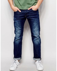 Мужские темно-синие кожаные джинсы от G Star