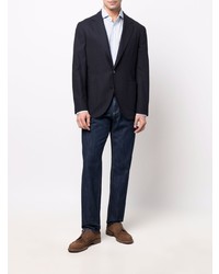 Мужские темно-синие кожаные джинсы от Brunello Cucinelli