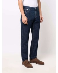 Мужские темно-синие кожаные джинсы от Brunello Cucinelli