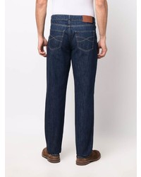 Мужские темно-синие кожаные джинсы от Brunello Cucinelli