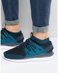 Мужские темно-синие кожаные кеды от adidas