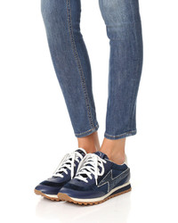 Женские темно-синие кожаные кеды от Marc Jacobs