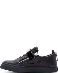 Мужские темно-синие кожаные кеды от Giuseppe Zanotti