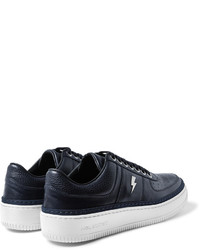 Мужские темно-синие кожаные кеды от Neil Barrett