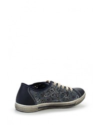 Женские темно-синие кожаные кеды от Crosby