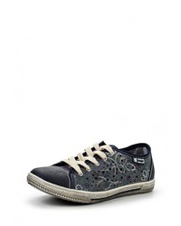 Женские темно-синие кожаные кеды от Crosby