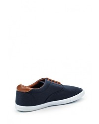 Мужские темно-синие кожаные кеды от HCS