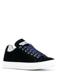 Женские темно-синие кожаные кеды от Jil Sander