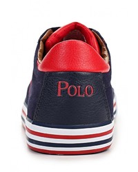 Мужские темно-синие кожаные кеды от Polo Ralph Lauren