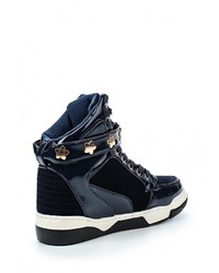 Женские темно-синие кожаные кеды от Wellspring