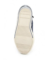 Темно-синие кожаные кроссовки на танкетке от Aldo