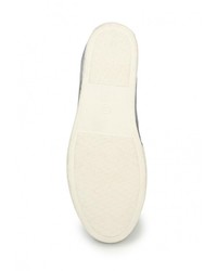 Темно-синие кожаные кроссовки на танкетке от Daze