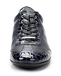 Мужские темно-синие кожаные кроссовки от BambooA