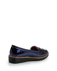 Женские темно-синие кожаные лоферы от Catisa