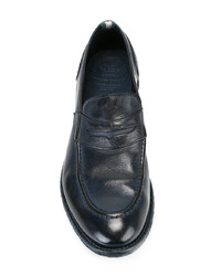 Мужские темно-синие кожаные лоферы от Officine Creative