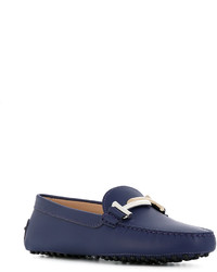 Женские темно-синие кожаные лоферы от Tod's