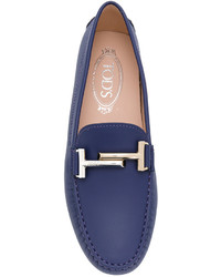 Женские темно-синие кожаные лоферы от Tod's