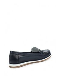 Женские темно-синие кожаные лоферы от Marco Tozzi