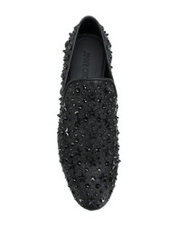 Мужские темно-синие кожаные лоферы от Jimmy Choo