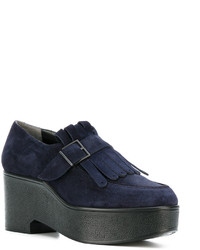 Женские темно-синие кожаные лоферы от Robert Clergerie