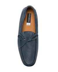Мужские темно-синие кожаные мокасины от Fratelli Rossetti