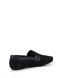 Мужские темно-синие кожаные мокасины от Dino Ricci