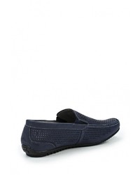 Мужские темно-синие кожаные мокасины от Instreet