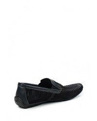 Мужские темно-синие кожаные мокасины от Nine Lines