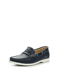 Мужские темно-синие кожаные мокасины от Pradella