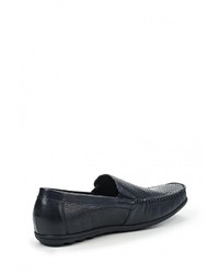 Мужские темно-синие кожаные мокасины от Quattrocomforto