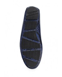 Мужские темно-синие кожаные мокасины от Roberto Cavalli