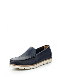 Мужские темно-синие кожаные мокасины от Vitacci