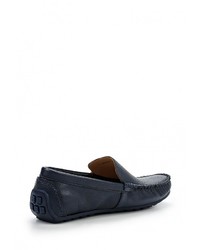 Мужские темно-синие кожаные мокасины от Vitacci