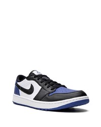 Мужские темно-синие кожаные низкие кеды от Jordan