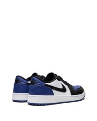 Мужские темно-синие кожаные низкие кеды от Jordan